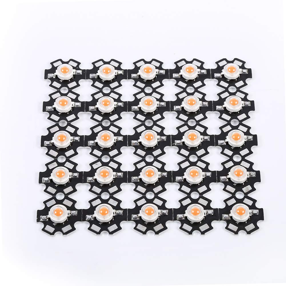 Nikou 25Pcs 3W LED Grow Light Chips - Full Spectrum 380nm-840nm - Energy Efficient & Long Lasting
