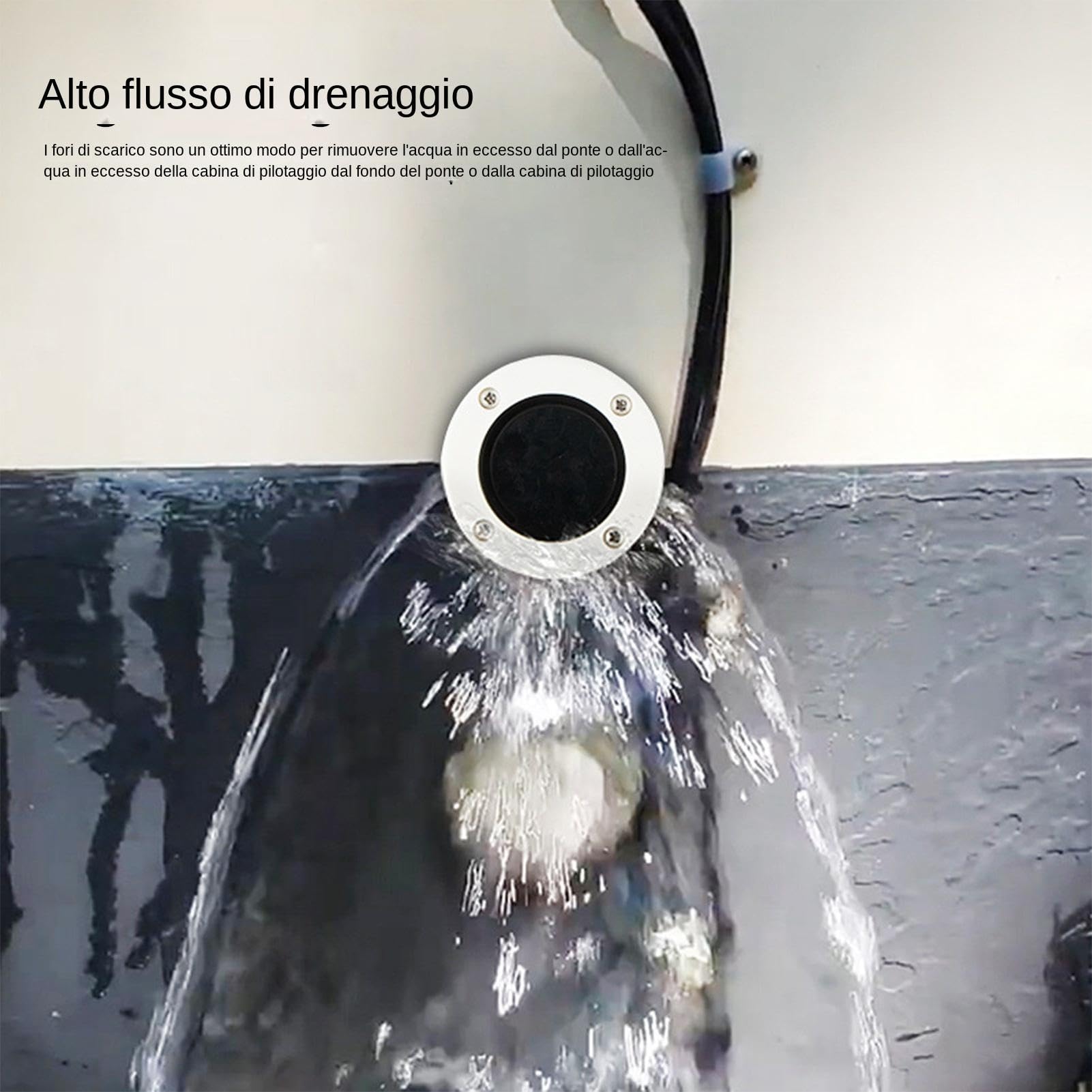 Valvole ombrinali per Barche - Valvola di ritegno di Scarico efficiente per Barche | Valvola di ritegno di Scarico Bianca addensata, per Barche per Acqua salata, Acqua