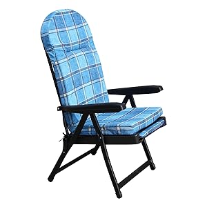 Silla Tumbona Rodas Modelo Carro Azul Azul Azul Escocés Acero Multi