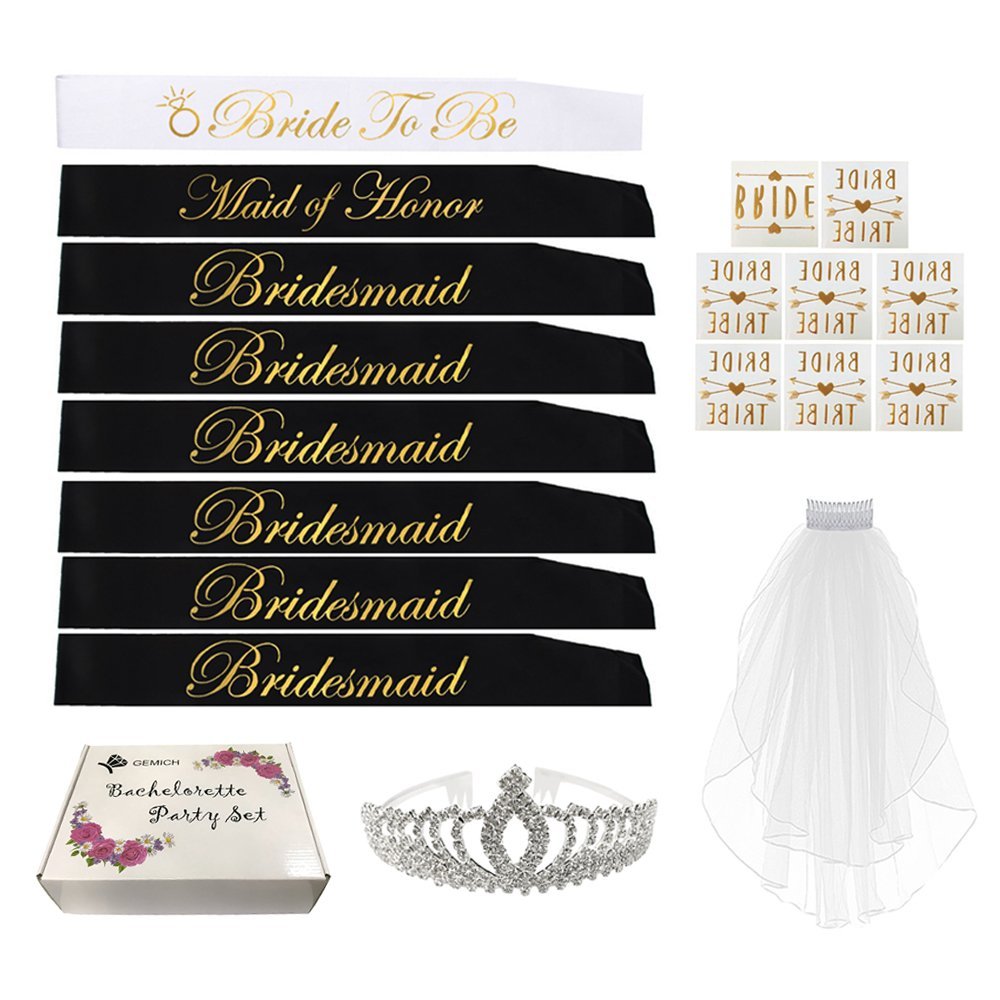 GEMICH BACHELORETTE PARTY SASH SETBride to be sash,1 Maid