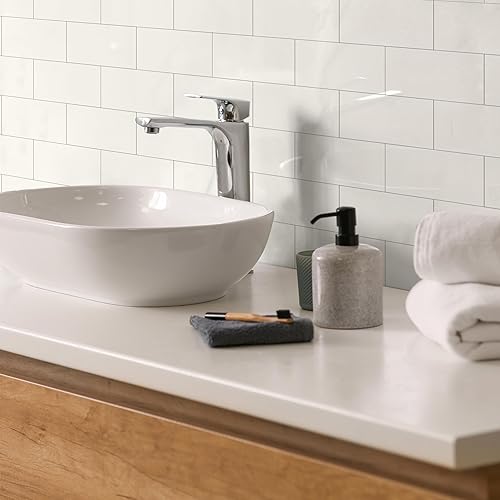 Vista 52 de Paquete de 10 láminas de revestimiento autoadhesivo de 12 x 12 pulgadas, baldosas de pared de PVC para cocina, baño, chimenea, mesa de lavandería