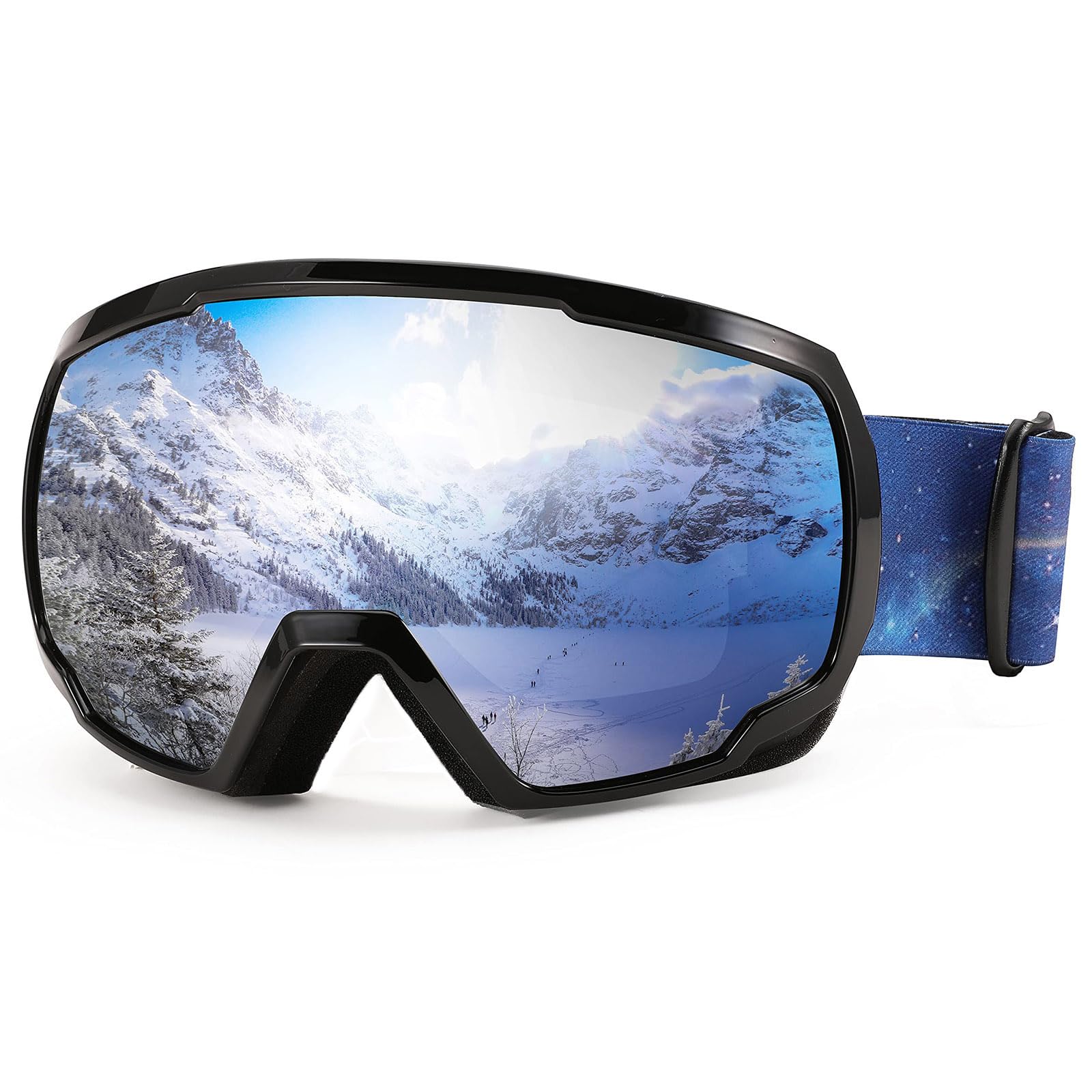 FEISEDY Maschere da Sci OTG Occhiali da Snowboard, Anti Nebbia B2960 | Protezione UV400, per Uomo Donna, Adatto Motoslitta, di Fondo e Altri Sport Invernali