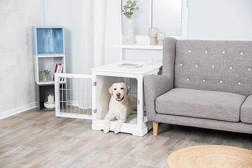 Miniatura 4 de TRIXIE Pet Home - Mesa auxiliar, perrera interior, caja estilo muebles, blanco, mediana (39755)