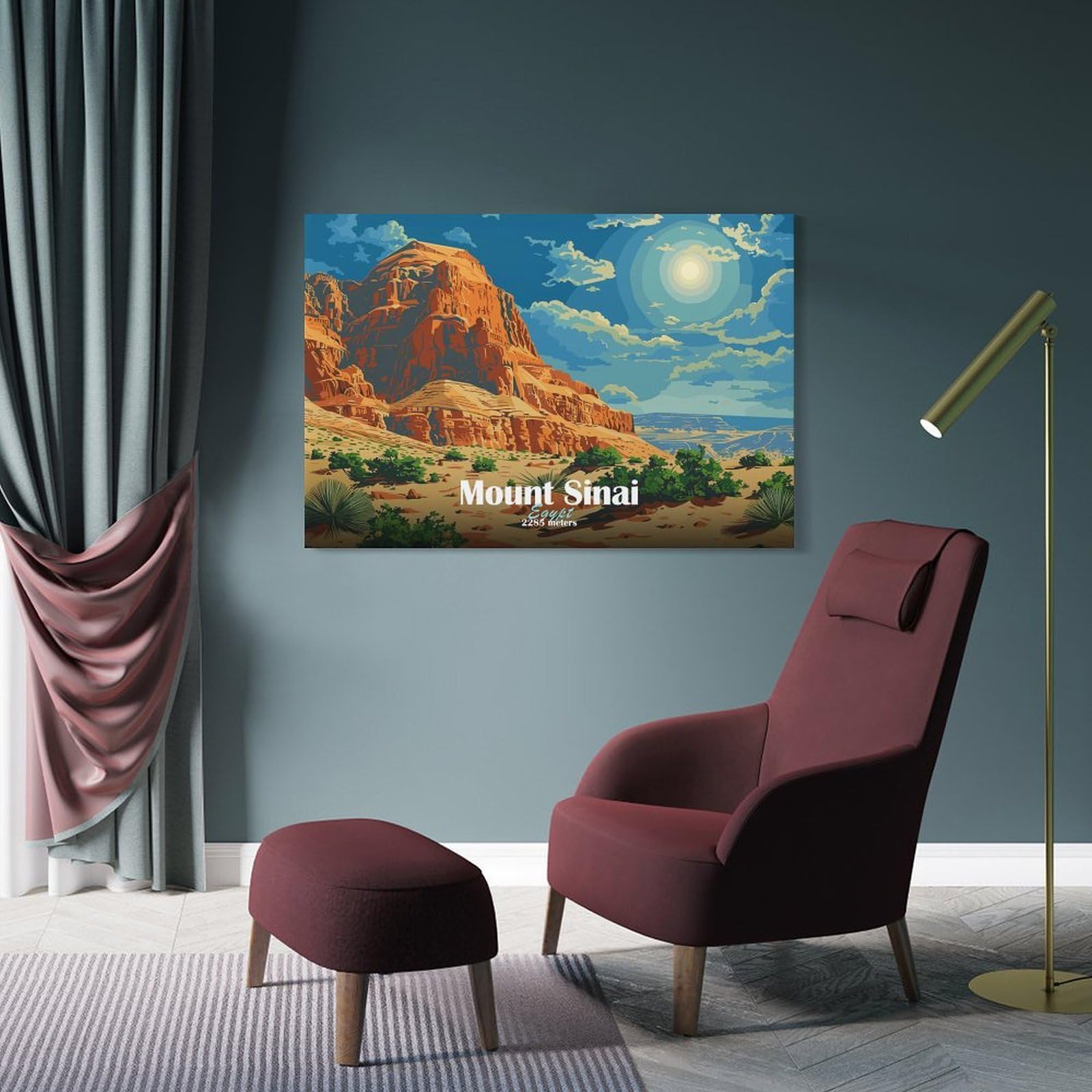 Junmoney Mount Sinai Egypt Canvas Wall Art 12x18inch(30x45cm), for Wall Displays, Bedrooms Or Room Updates, Ideal for Building A Coordinated Art Wall