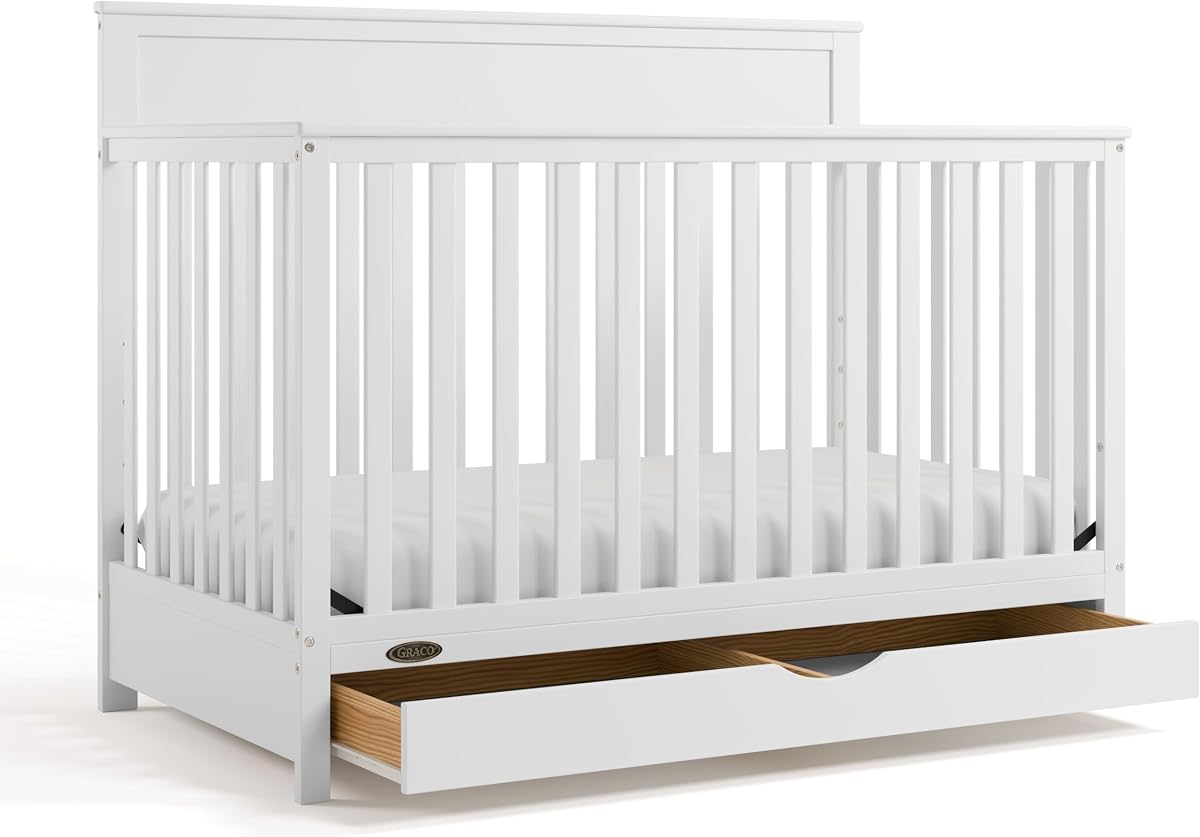 Cuna convertible 5 en 1 Graco Shiloh con cajón, color blanco
