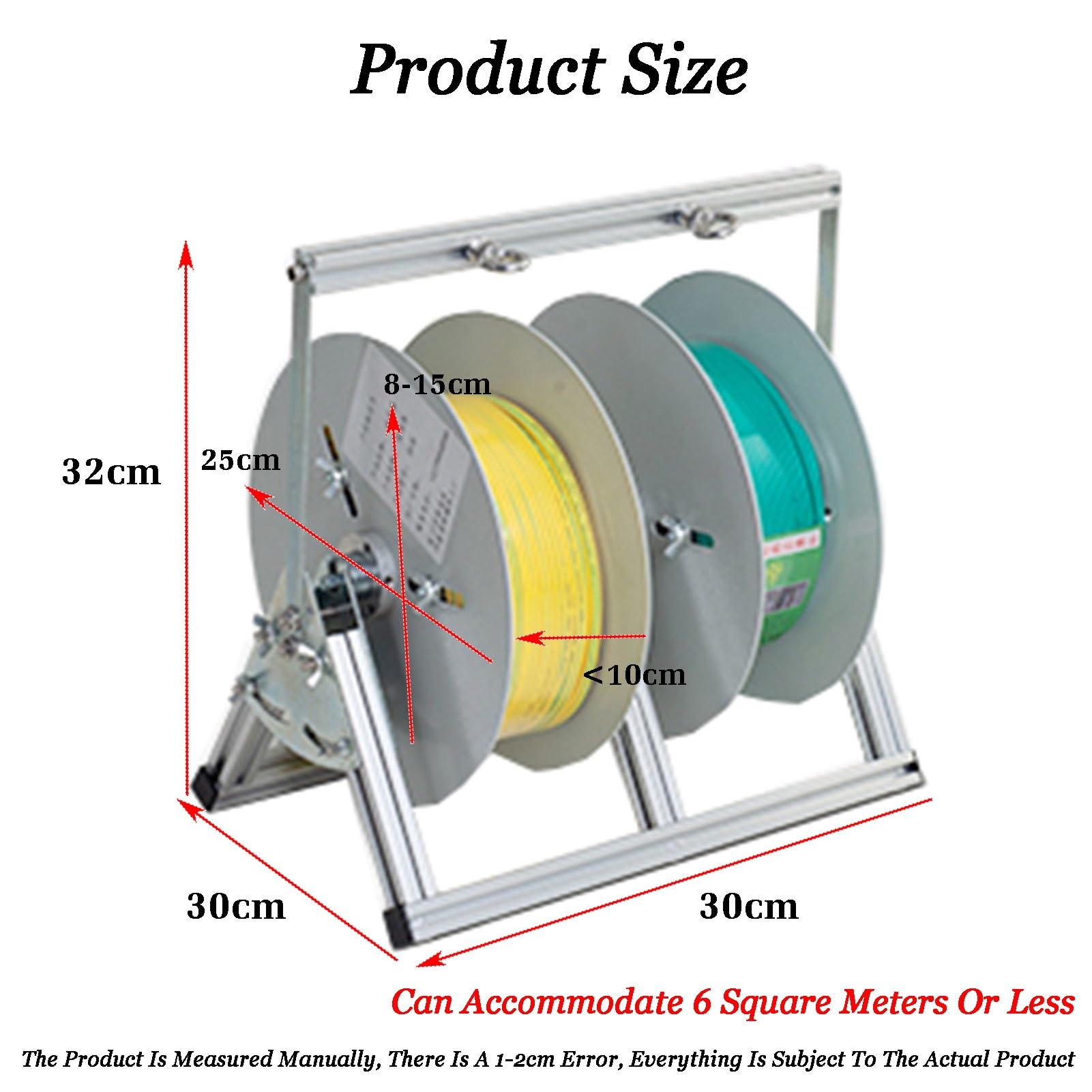 Rack per bobine di filo, dispenser per cavi BRibbon, organizer con 1/2/3 aste, telaio in lega di alluminio per industria elettrica, filo a 2 aste