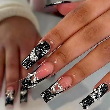 55PCS 3D Y2K Silver Nail Charms,Gothic Cross Saturn Stars | for DIY Manicure,Y2K & punk-style gems, for nails, jewelry & DIY, shining decorations, gift for nail art lovers