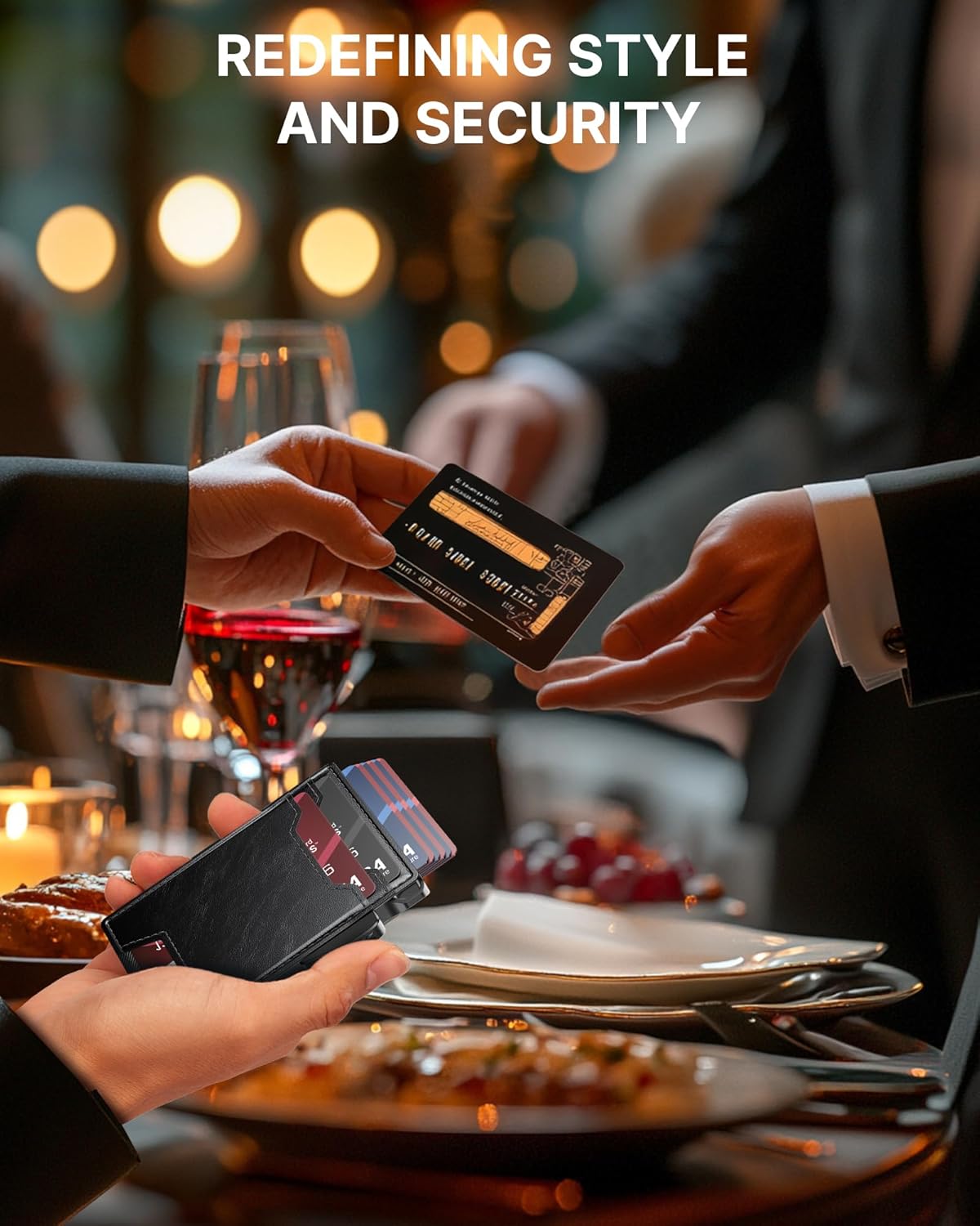 typecase Wallet for Men: Rfid Blocking Wallet 9-13 Card Capacity with Money Clip Slim Leather Front Pocket Smart Pop Up Card Case Bifold Minimalist Wallet with Gift Box - Atlanta Black - Image 8