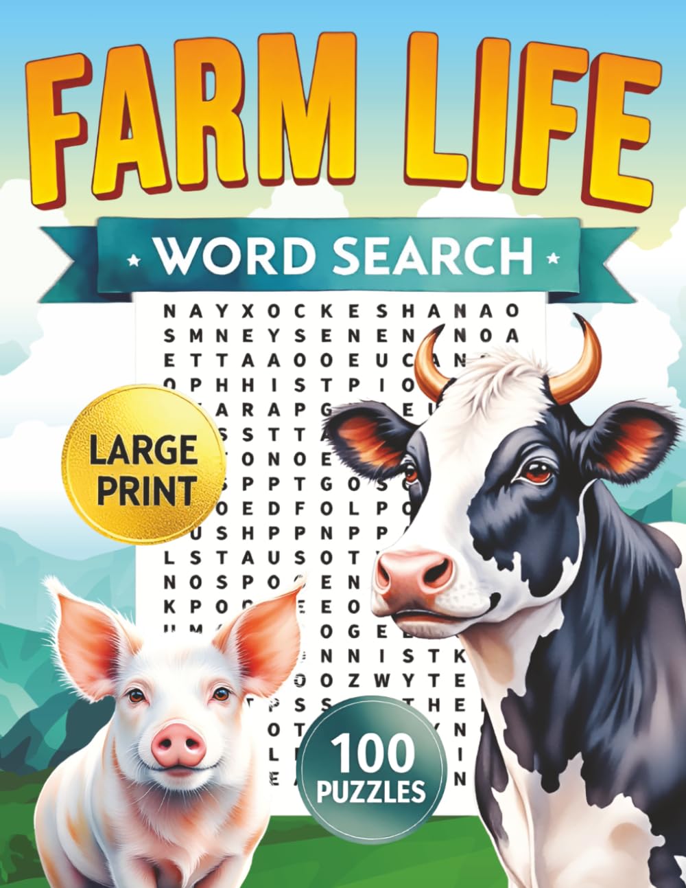 Farm Life Large Print Word Search for Adults: Relaxing Rural-Themed Word Search Puzzles for Adults and Seniors with Fun Farm Facts & Mindfulness Quotes (Countryside Word Search Series)