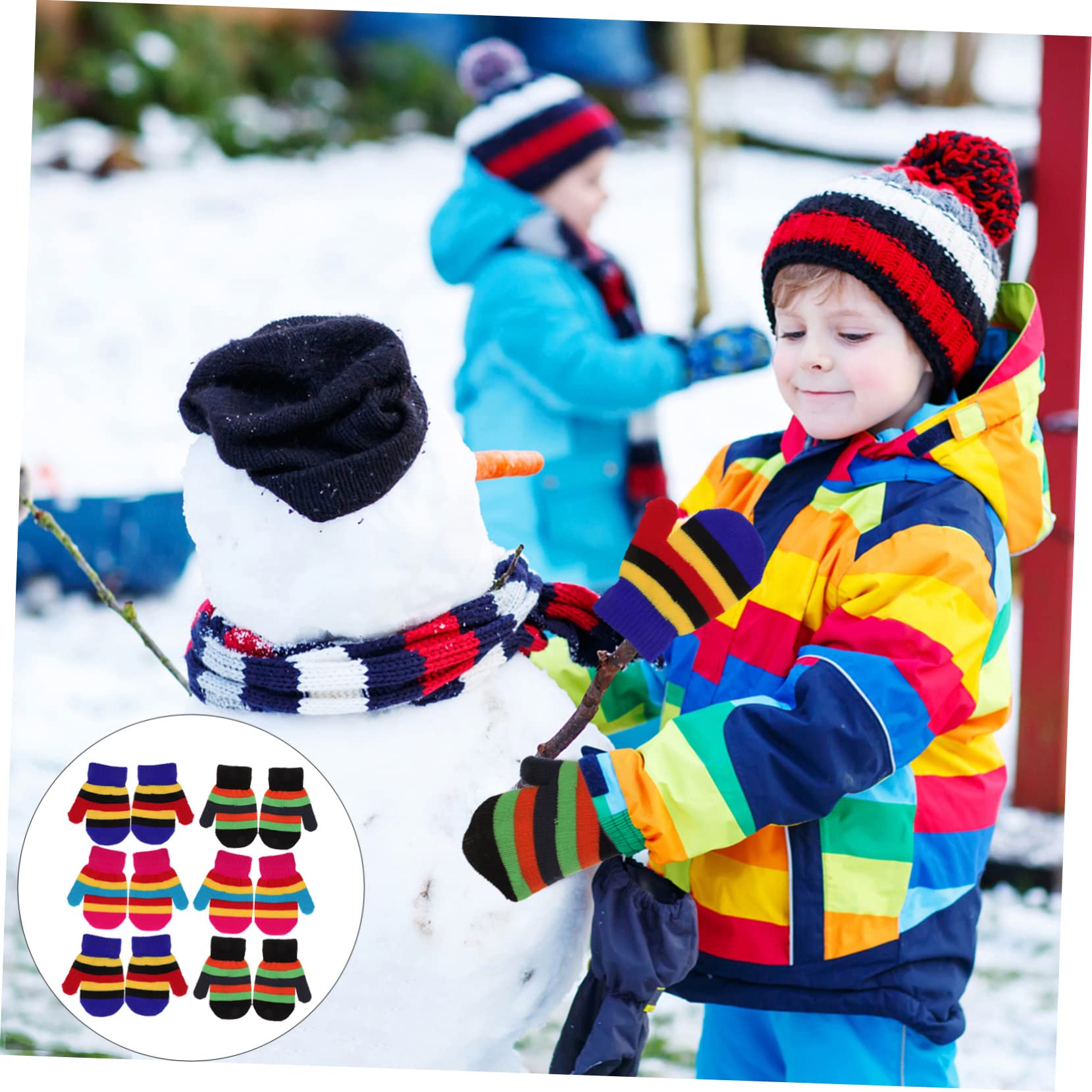 FOMIYES Children's Knit Gloves Baby Snow Gloves Warm Winter Hand Protectors Full Coverage Soft Comfortable Longevity