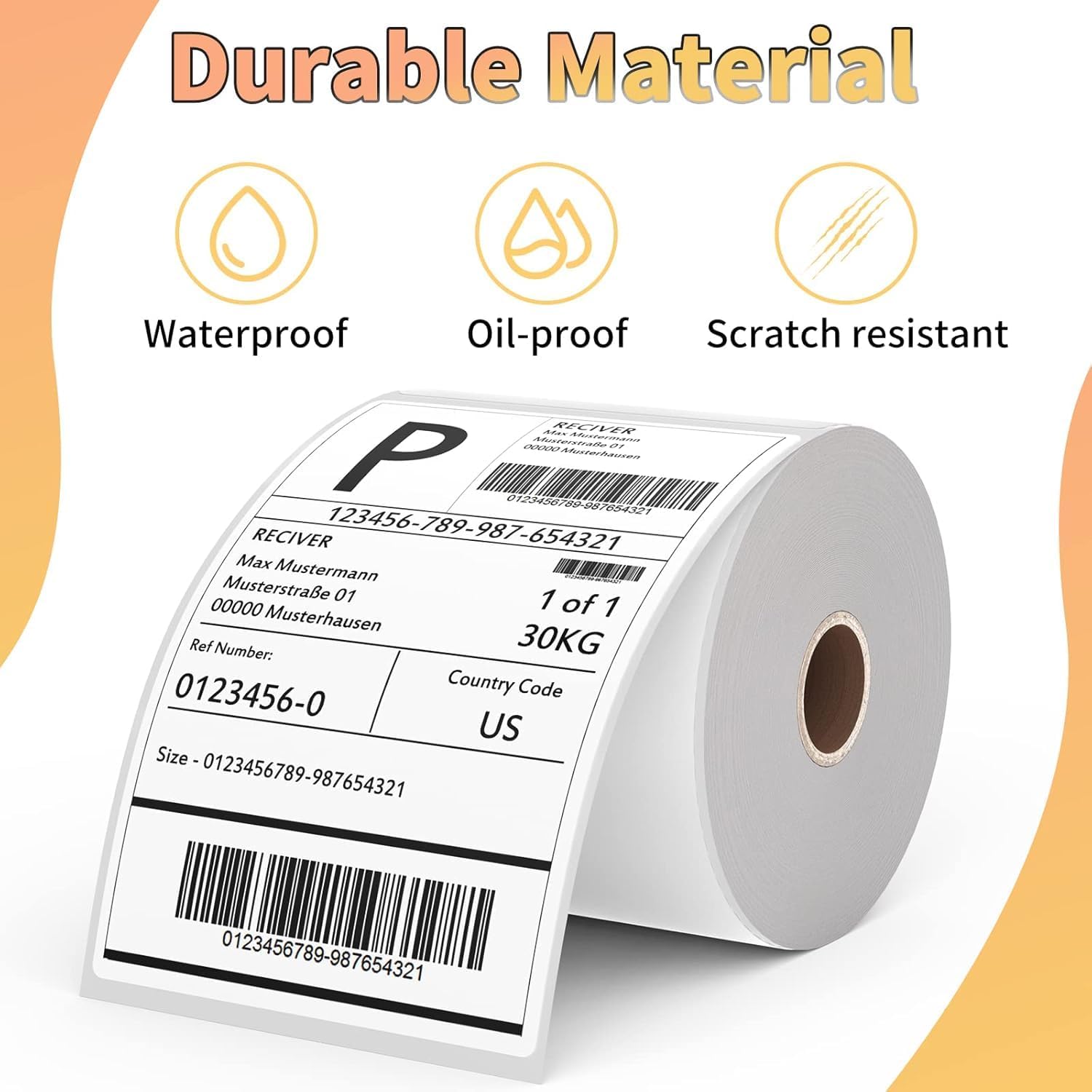 Thermal Labels 4x6 Roll - 1 Roll of 250 Direct Thermal Shipping Labels, Perforated and Strong AdhesiveThermal Labels Sticker for Rollo, Zebra Printers (NOT for DYMO) (1 Roll 250 Labels)