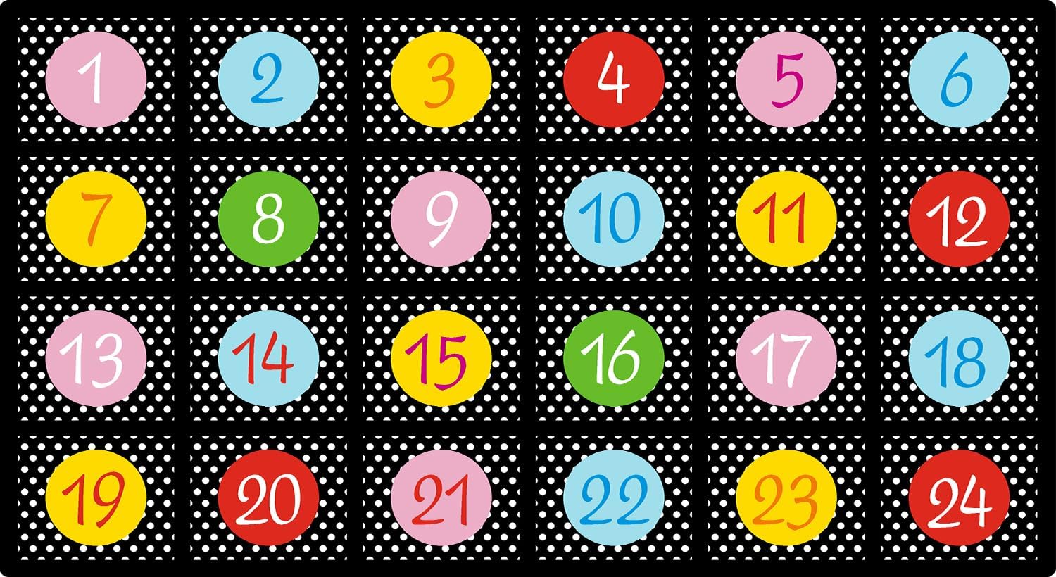 ABC Alphabet Rug 7'6"x13'1" Educational Learning Carpet Black Colorful Classroom Rug with 24 Seats Non Slip Fade-Resistant for Daycare, Preschool, Elementary (Colorful Number, 7'6"x13'1")
