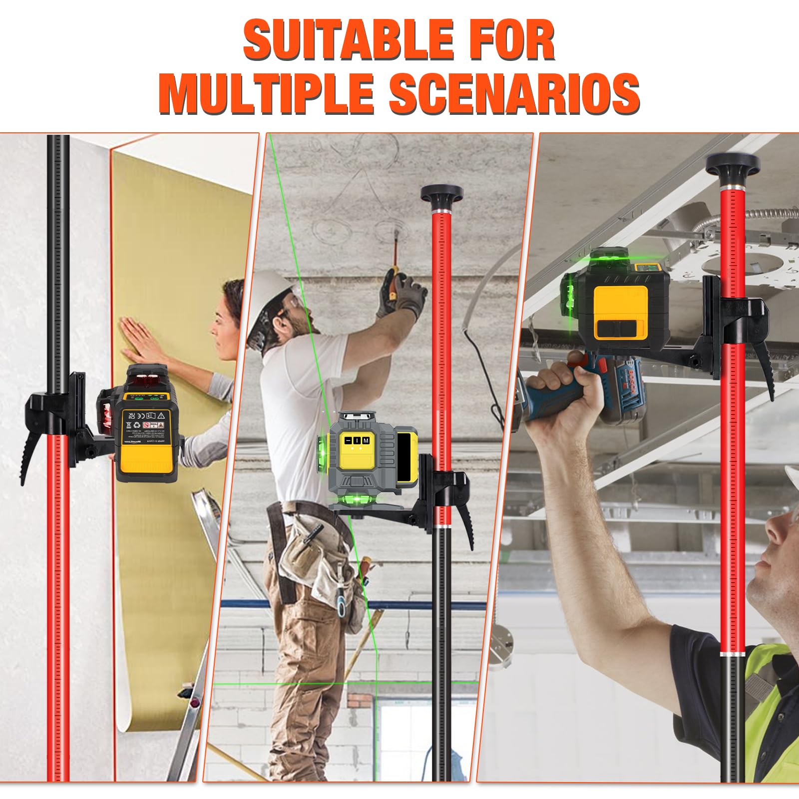 MOETER Laser Level Pole - 12.58ft Telescoping -7