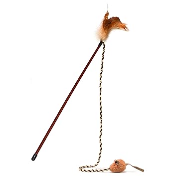 OurPets Play-N-Squeak Bounce-N-Pounce Wand Interactive Cat Toy