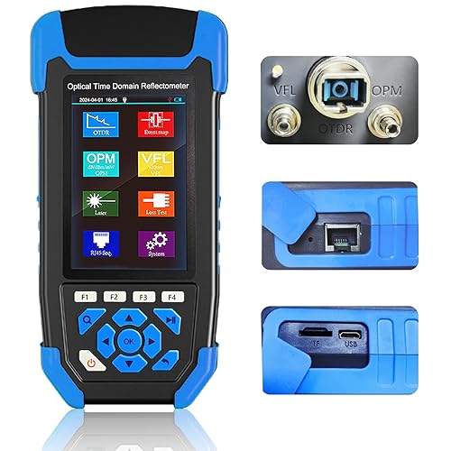 Probador de fibra óptica OTDR Mini-Pro SM 13101550nm con mapa de eventos. Probador multifunción OPM, OLS, RJ45, VFL. Rango de prueba 32.8 ft-37.3 mi disponible en Yaxa Colombia