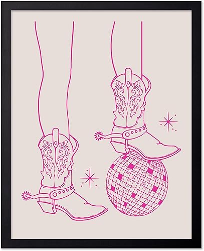 Miniatura 66 de Poster Master Póster con texto en inglés "You've Yeed Your Last Haw", estampado retro de vaquero rosa, arte occidental, arte moderno, arte del