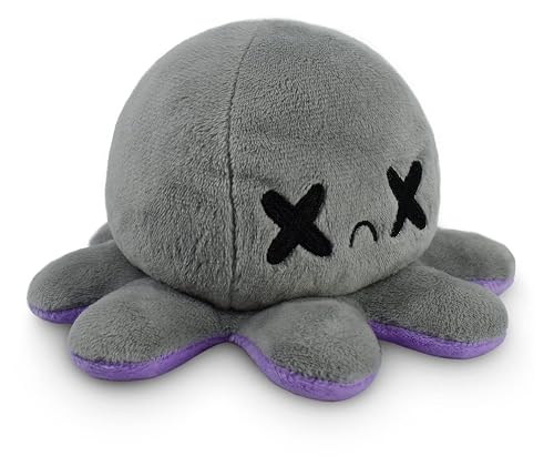 TeeTurtle Reversible Octopus Happy Purple 4 Inch Flip Plushie