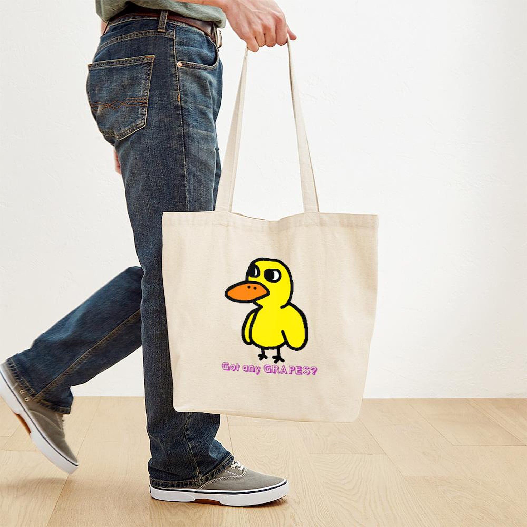 CafePress Duck Song Canvas Tote Bag - Reusable Natural Shopping Bag For Everyday & Gifts - View #7
