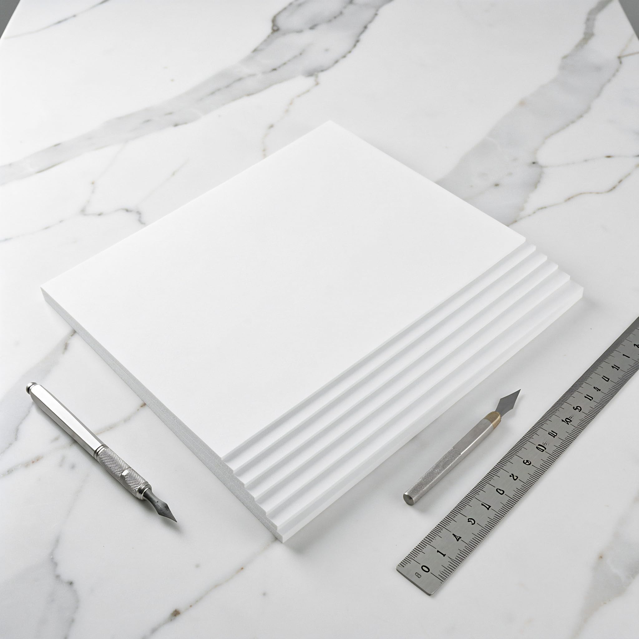 10 láminas de espuma de PVC white - 30 x 20 cm (12 x 7,8 pulgadas), planchas de espuma ligeras de 3 mm - Láminas de plástico para manualidades, modelismo, exposiciones de arte, proyectos