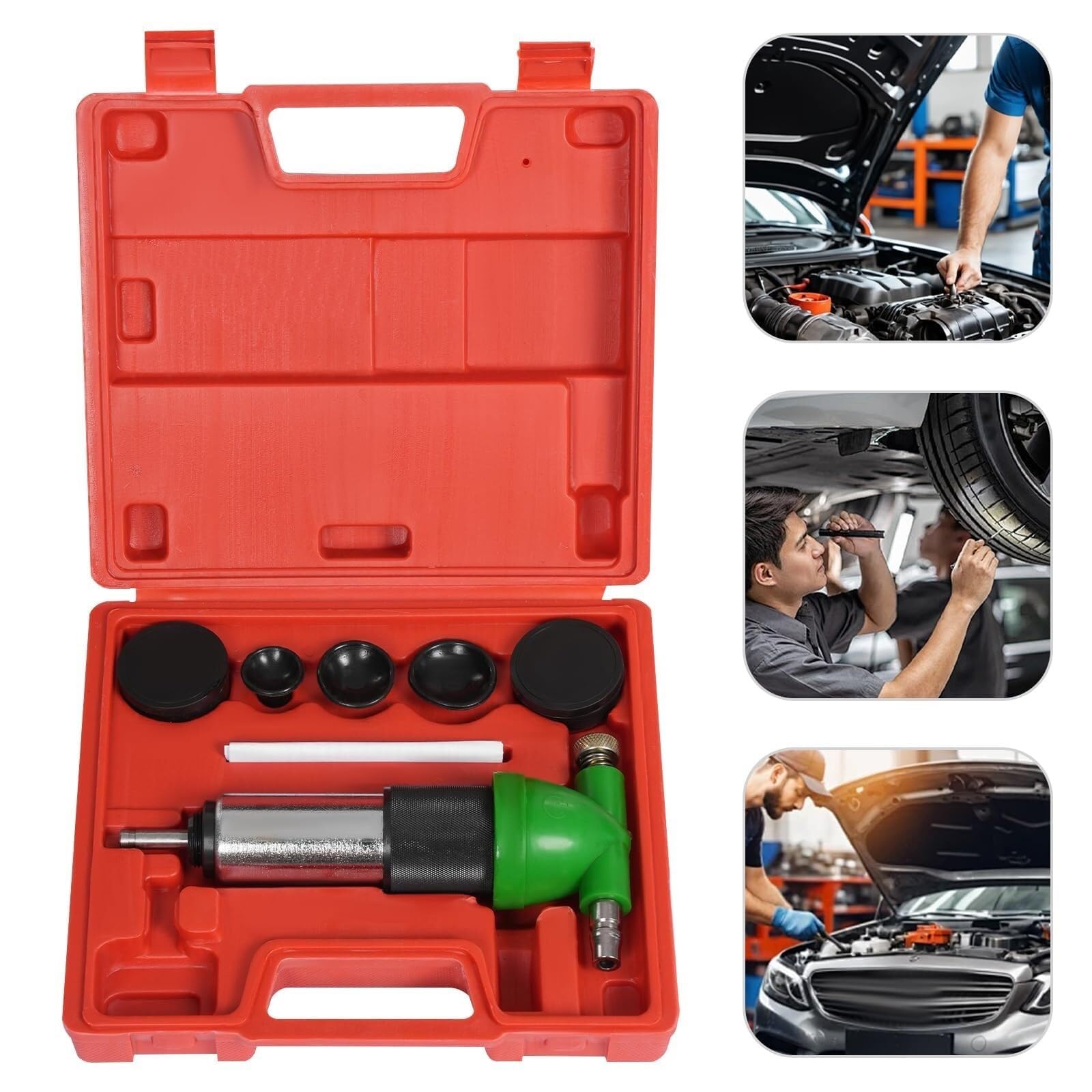 Kit di smerigliatrice pneumatica per riparazione motore, include 3 ventose e 2 griglie di rettifica, 10-40 giri/min, ideale per fai da te, casa, garage e officina auto