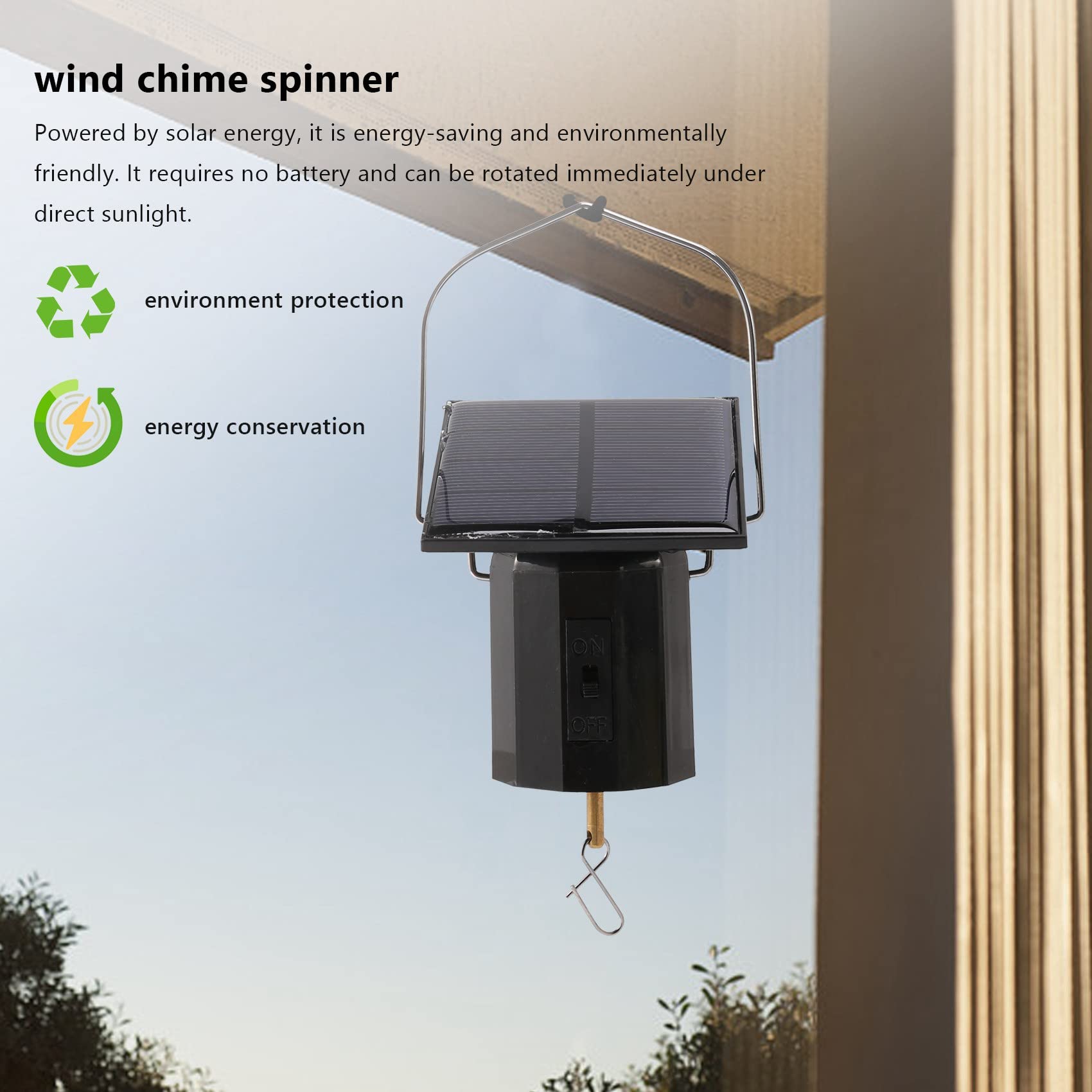 Solar HäNgend Display Motor Rotierend Kleiner Motor Solar Wind Spinner Motor Mehr Zweck Drehbarer Haken 2 StüCke