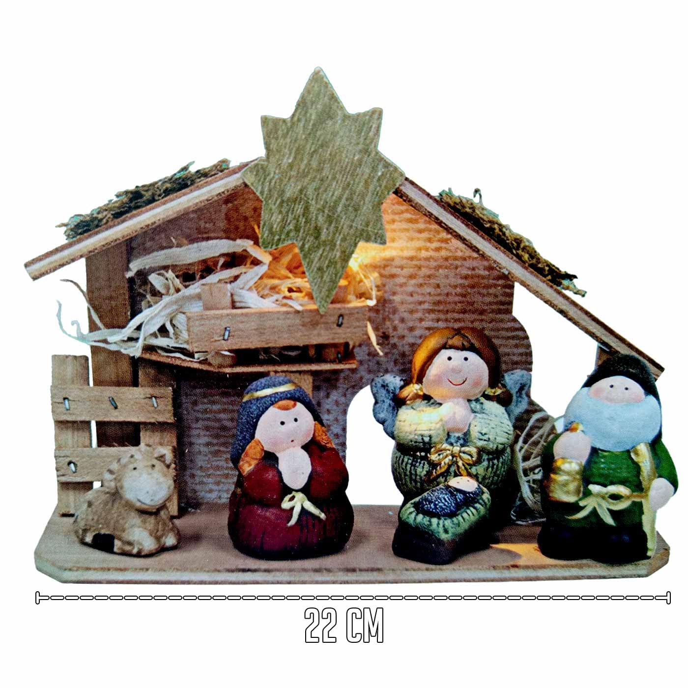 Acan Tradineur - Conjunto de 5 Figuras de Nacimiento Naif con luz LED -Figura Decorativa Divertida para Nacimiento, Navidad, decoración Tradicional - 0,06 W