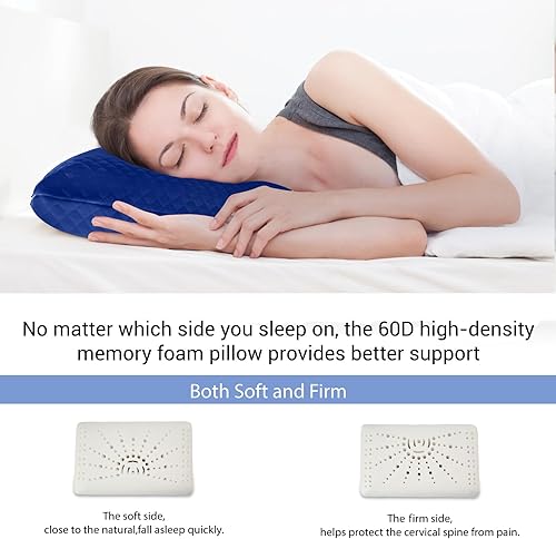 Miniatura 2 de Almohada de espuma viscoelástica para campamento, fácil de plegar, artículos esenciales para acampar, almohada de viaje pequeña con bolsa portátil,