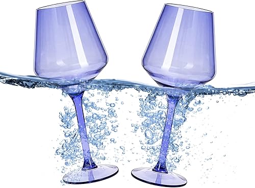 Copas de vino flotantes para piscina (18 onzas, juego de 2), juego de copas de vino que flotan, vino junto a la piscina inastillable, copa de playa,