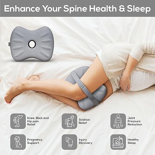 Miniatura 2 de QUALITICO Almohada de rodilla para dormir de lado, almohada pequeña de espuma viscoelástica para las piernas para dormir de lado, alivio del dolor
