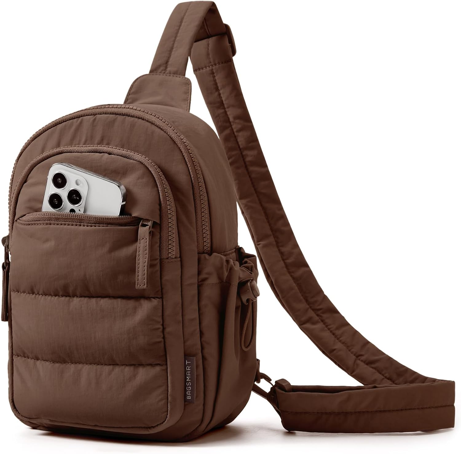 BAGSMART Small Sling Bag for Women, Puffer Crossbody Bag Purses Hobo Handbag Fanny Packs for Travel Hiking