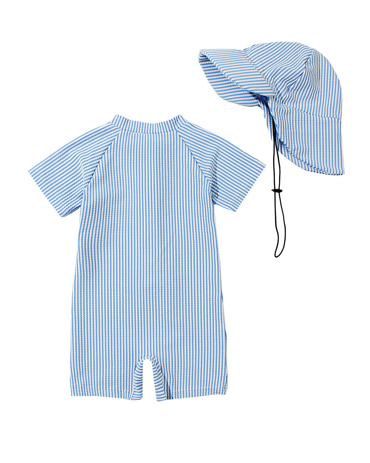 WYTbaby Traje de baño UV para bebé, de una pieza, manga corta, protección UV, para bebé de 3 meses a 3 años