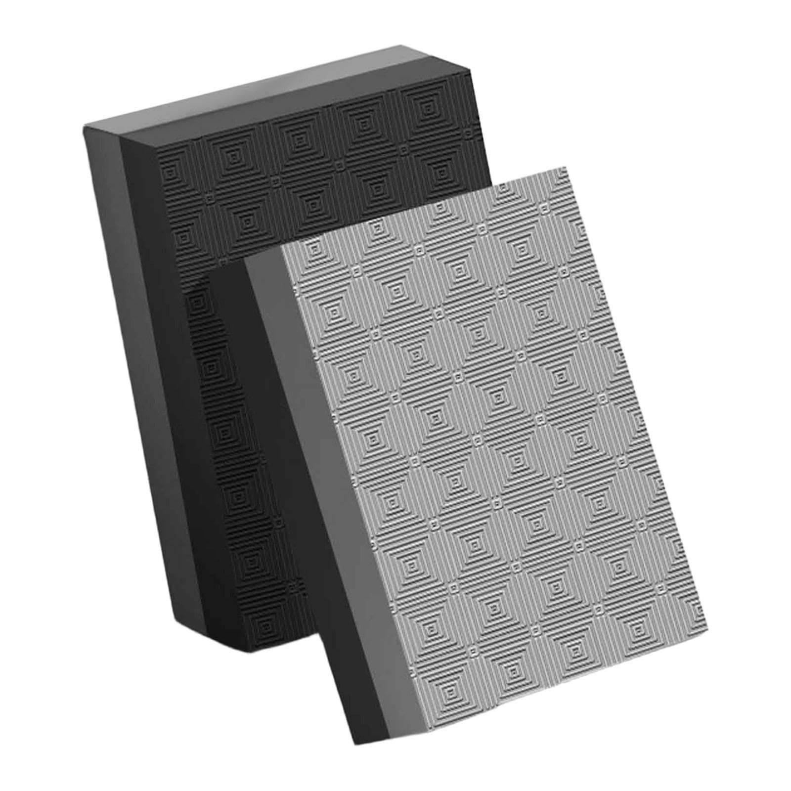 Milageto 2Pcs Silence Weightlifting Crash Drop Pads,Floor Protection Soundproof Portable Cushion Deadlift Weight Mats for Gym Fitness, Black Gray 50x40x4cm