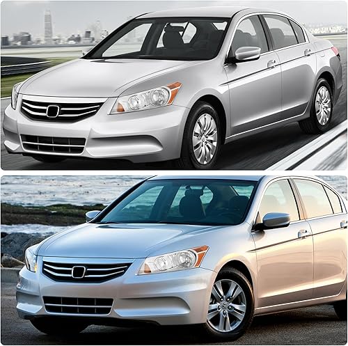Miniatura 5 de DWVO Conjunto de faros delanteros compatible con Accord 2008-2012 de 4 puertas sedán cromado ámbar reflector para lado del conductor y del pasajero