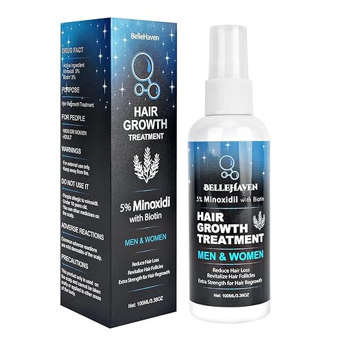 5% de mininoxidil para hombres y mujeres, 3.4 fl oz de minoxidil para el crecimiento del cabello, spray de tratamiento de regeneración del cabello,