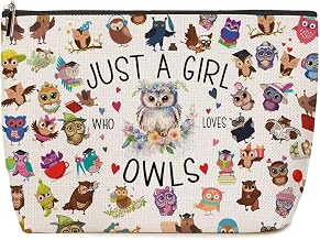 Lovdazzles Funny Owl Makeup Bag for Women Animal Travel Cosmetic Bag | Animal Lover Gifts, Christmas Graduation Birthday Gifts for Female, Teen Girls, Owl Lovers, Sister, Friend, Daughter