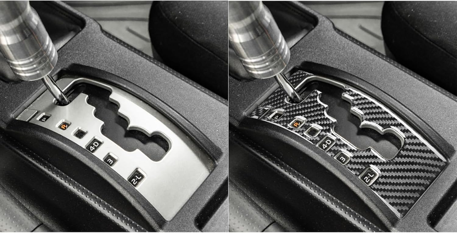 Auto Gear Shift Panel Cover Sticker Center Console Gear Box Control Decal Trim Compatible with Toyota FJ Cruiser 2007-2021 Real Premium Carbon Fiber Inteiror