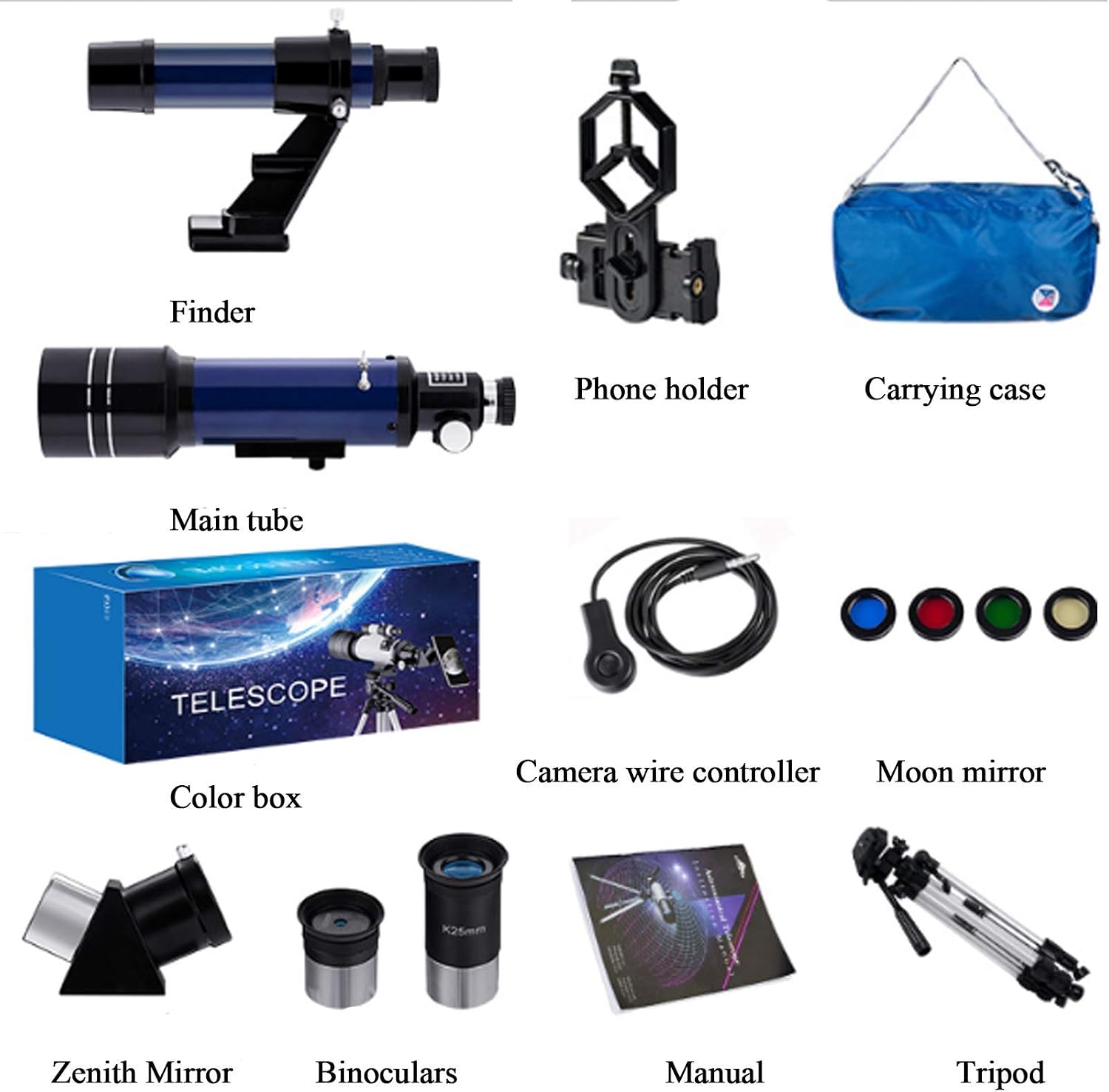 Telescope for Kids Adults Astronomy Beginners 70Mm Aperture Refractor Telescope for Astronomy with Tripod/Phone Adapter/