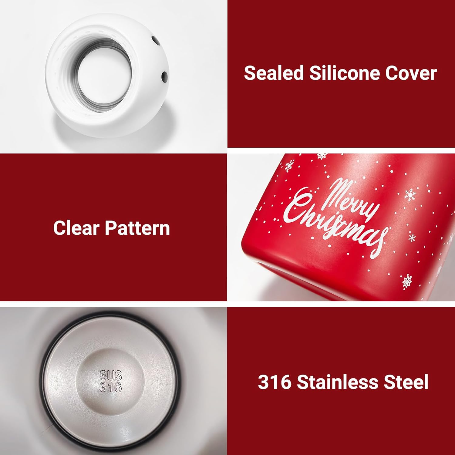 Christmas Tumbler Snowman with Scarf 316L Insulated Kids Stainless Steel Travel Water Bottle 12oz Christmas Gift Box - Image 7