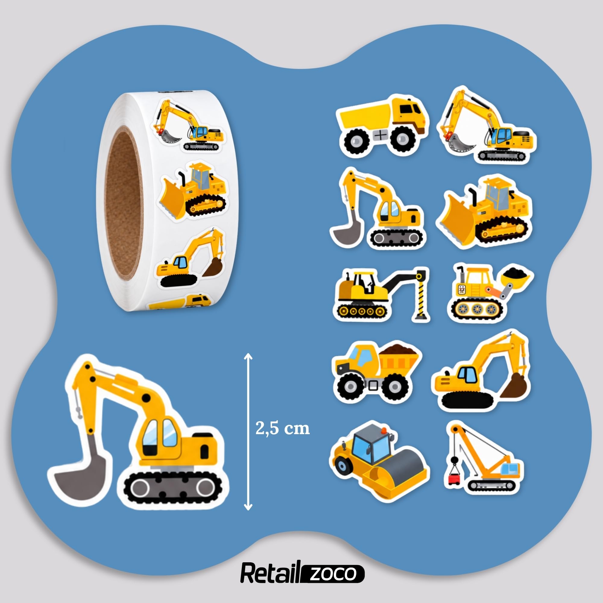 Rollo Pegatinas Oficio Grúas para niños, Profession stickers, 3 Unidades - imagen 4