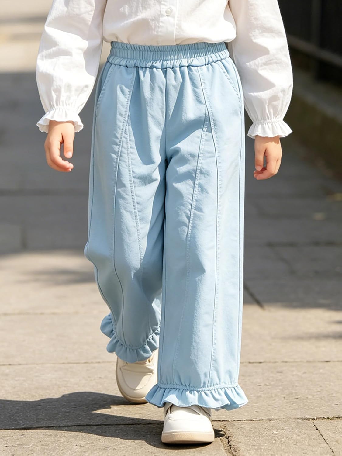 Girls Summer Casual Pants Wide Leg Sweatpants Bottom for Yoga Running Park Clothing Relax Wear