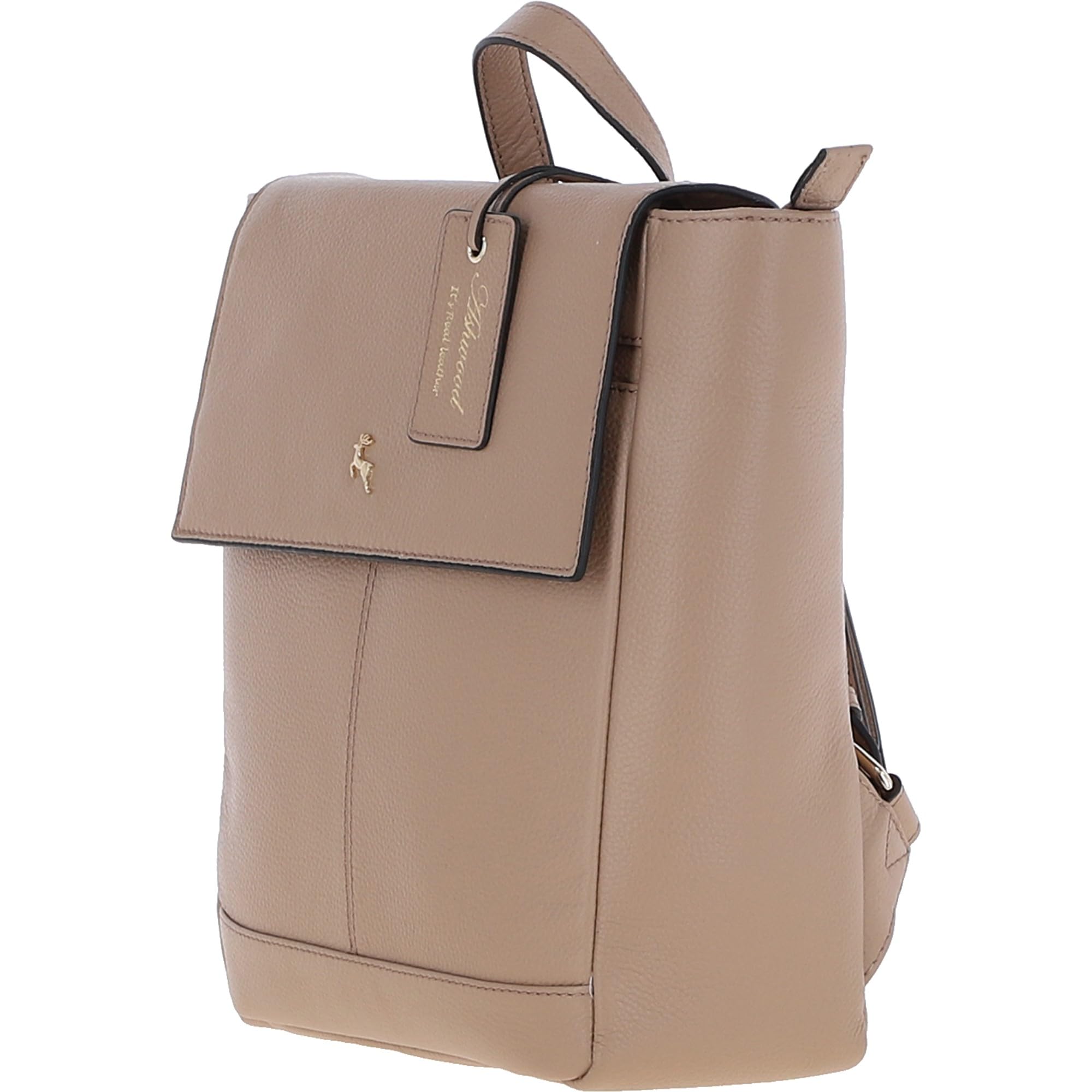 Ashwood Leather Women's Beige 'Lussuria Venezia' Real Leather Flapover Backpack In