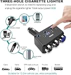 110W Cigarette Lighter Adapter,12V/24V Cigarette Lighter Splitter,Car Charger Adapter,3 Socket with 3.1A USB and Type-C LED Display Fast Car Charger