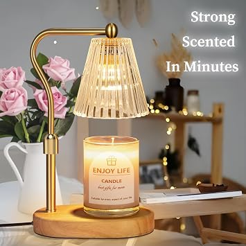 seenlast Candle Warmer Lamp with Timer Dimmer Adjustable Height for New Home Bedroom, Vintage Home Decor for Scented Jar