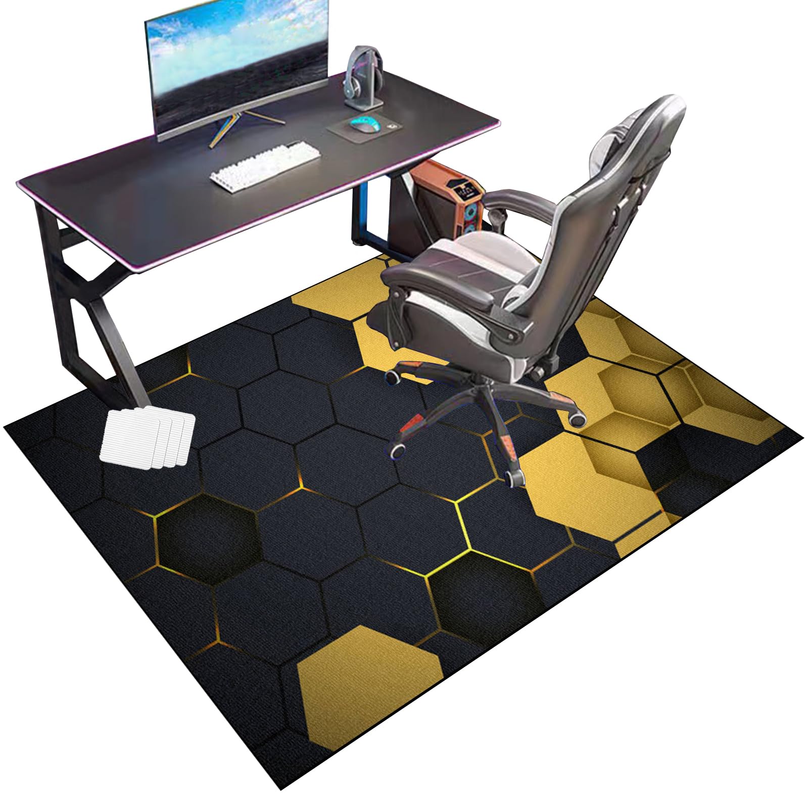 RxueSug Floor Protector Mat for Office Home Computer Gaming Chair Mat Carpet Protector Chair Mat Large Office Chair Mat for Hard Floor Non-slip Desk Chair Mat for Carpet Floors 160 x 180 cm