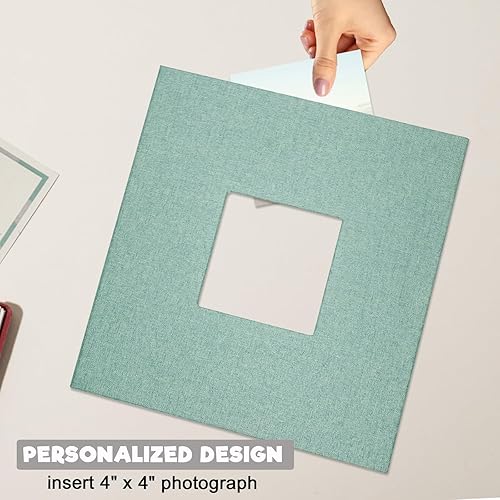 Miniatura 2 de Álbum de fotos autoadhesivo, páginas grandes, libro de recortes de lino, con capacidad para fotos de 2 x 3, 4 x 6, 5 x 7, 8 x 10 pulgadas, para