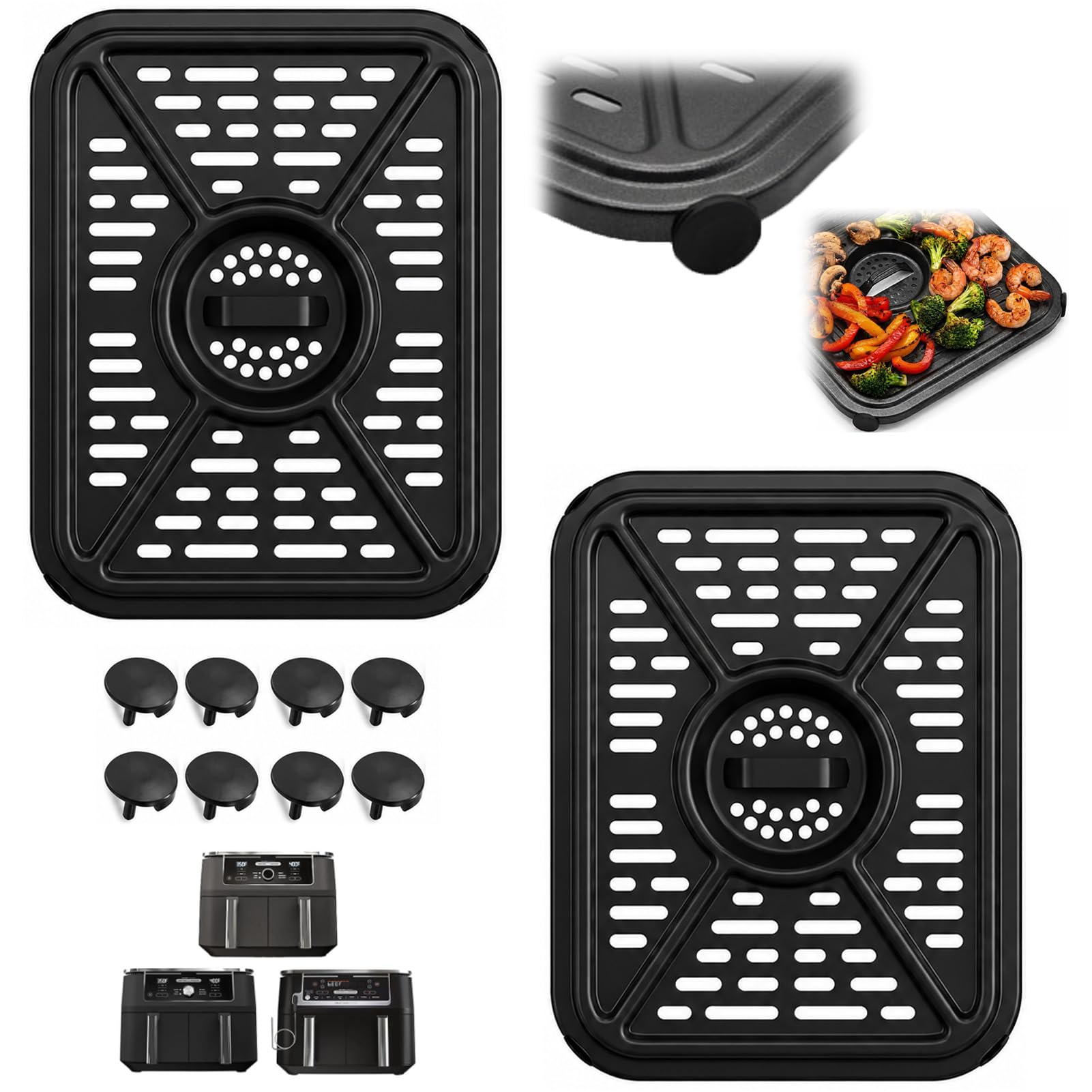 2 Pack Air Fryer Grill Pan for Ninja Foodi AF400UK DZ400UK DZ401UK