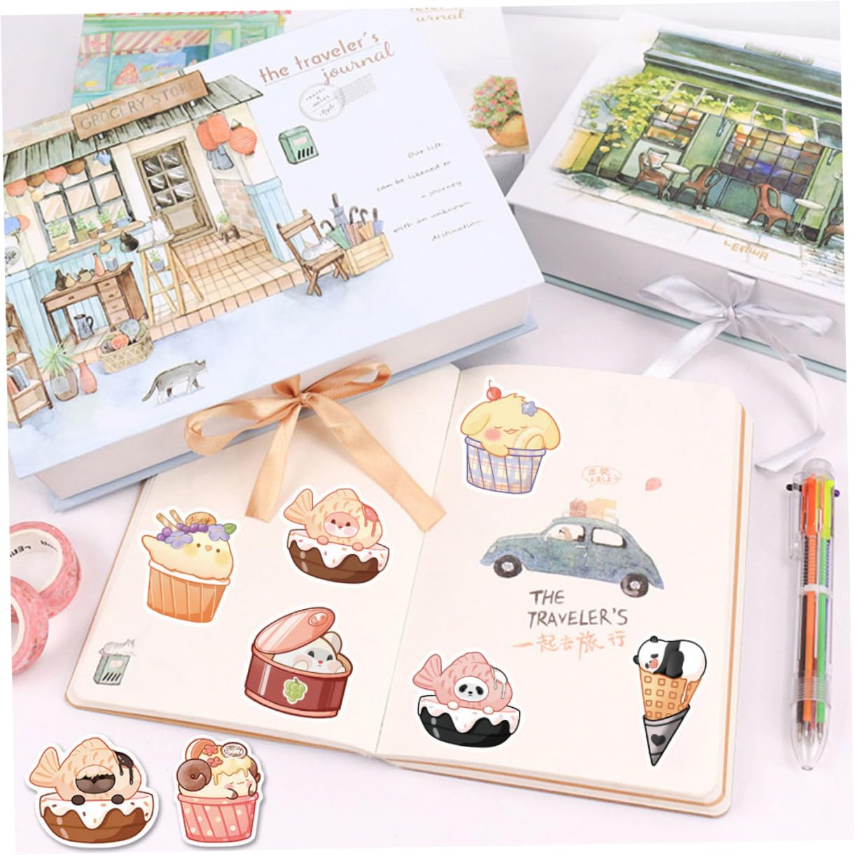 TOYANDONA 320pezzi Adesivi Decorativi Per Scrapbooking e Decorazione Adesivi Cartoni Animati Per Quaderni Bottiglie Valigie e Diari Facili Da Applicare e Rimovibili Per Adulti