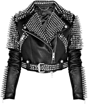 SpazeUp Women's Brown Biker Leather Vest – Inspired By The Walking, Faux Leather, Laced Sides