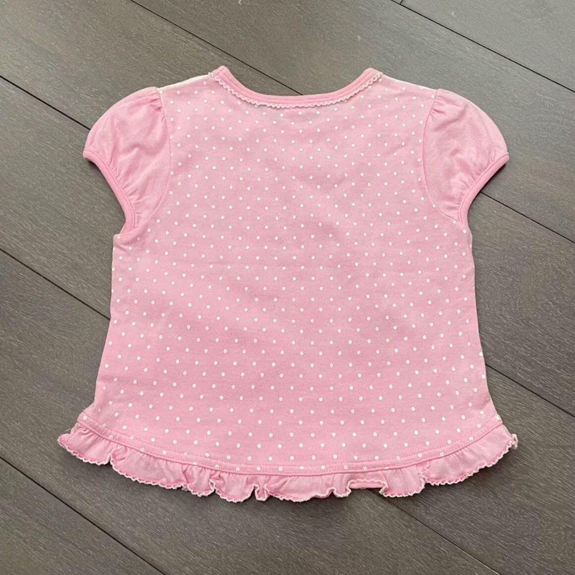 Sweet Crop Top Cartoon Print Harajuku Contrast Color T-Shirt Women Y2k Aesthetic Slim Ruffled Tee