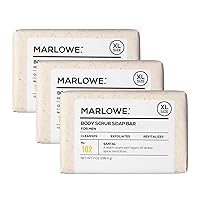 Vista 14 de MARLOWE. Jabón exfoliante corporal No. 102 de 7 onzas (3 barras), madera Oud, barra de jabón exfoliante con manteca de karité, aceite de oliva